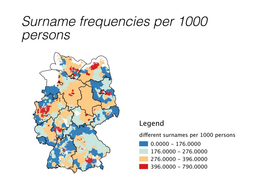 Surname frequencies in Germany